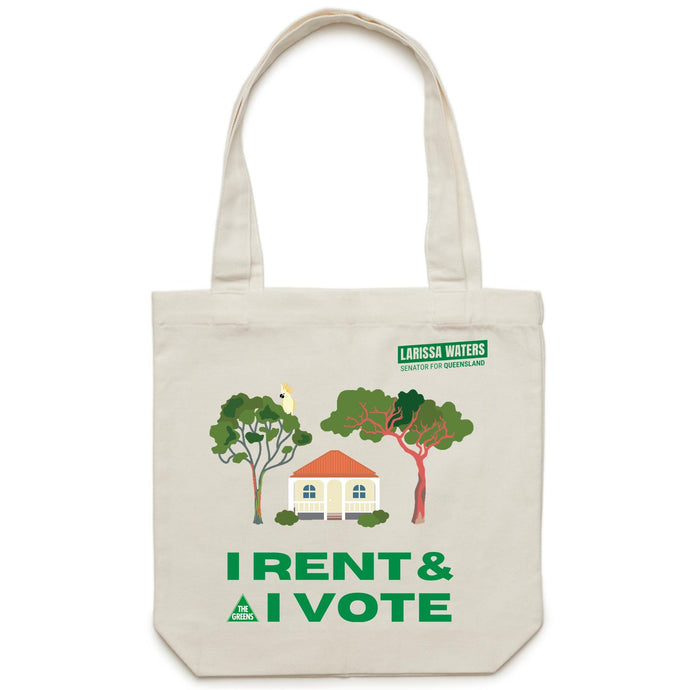 I rent and I vote Larissa Waters tote