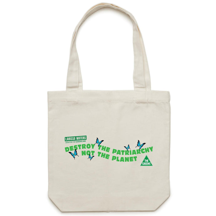 Destroy the patriarchy, not the planet Larissa Waters tote