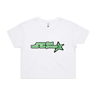 COME FIRST WHITE BOXY CROP TEE - LTD FINAL STOCK