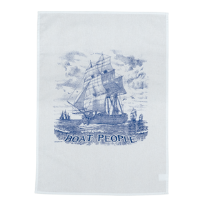 Boat people tea towel