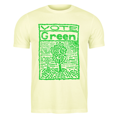 Vintage Vote Green tees (Cream)