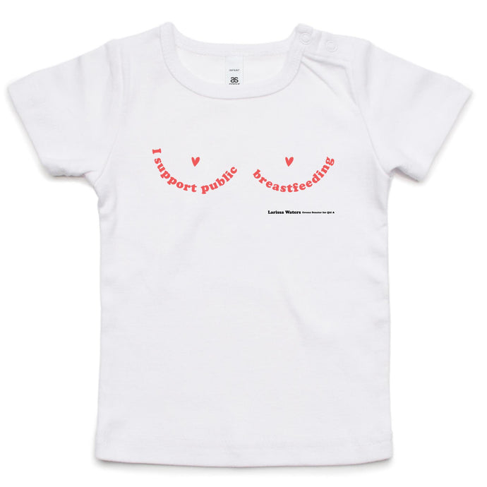 I support public breastfeeding Larissa Waters Infant's t-shirt