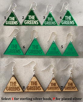 Green triangle earrings online